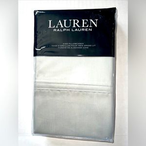 Ralph Lauren spencer solid sateen pillowcases sage green silky new